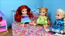 Elsa And Anna Toddlers Sleepover With Ariel! - toddler anna and elsa