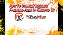 How To Uninstall Programs Software Windows 10 - YouTube