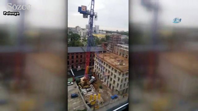 Vinç böyle devrildi