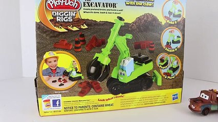 Play Doh Cars 2 Mater and Chomper The Excavator Tonka Chuck Play Doh Set Disney Pixar Cars