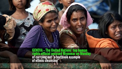 Rohingya Crisis in Myanmar Is ‘Ethnic Cleansing,’ U.N. Rights Chief Says