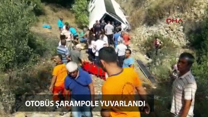 Tur otobüsü şarampole yuvarlandı