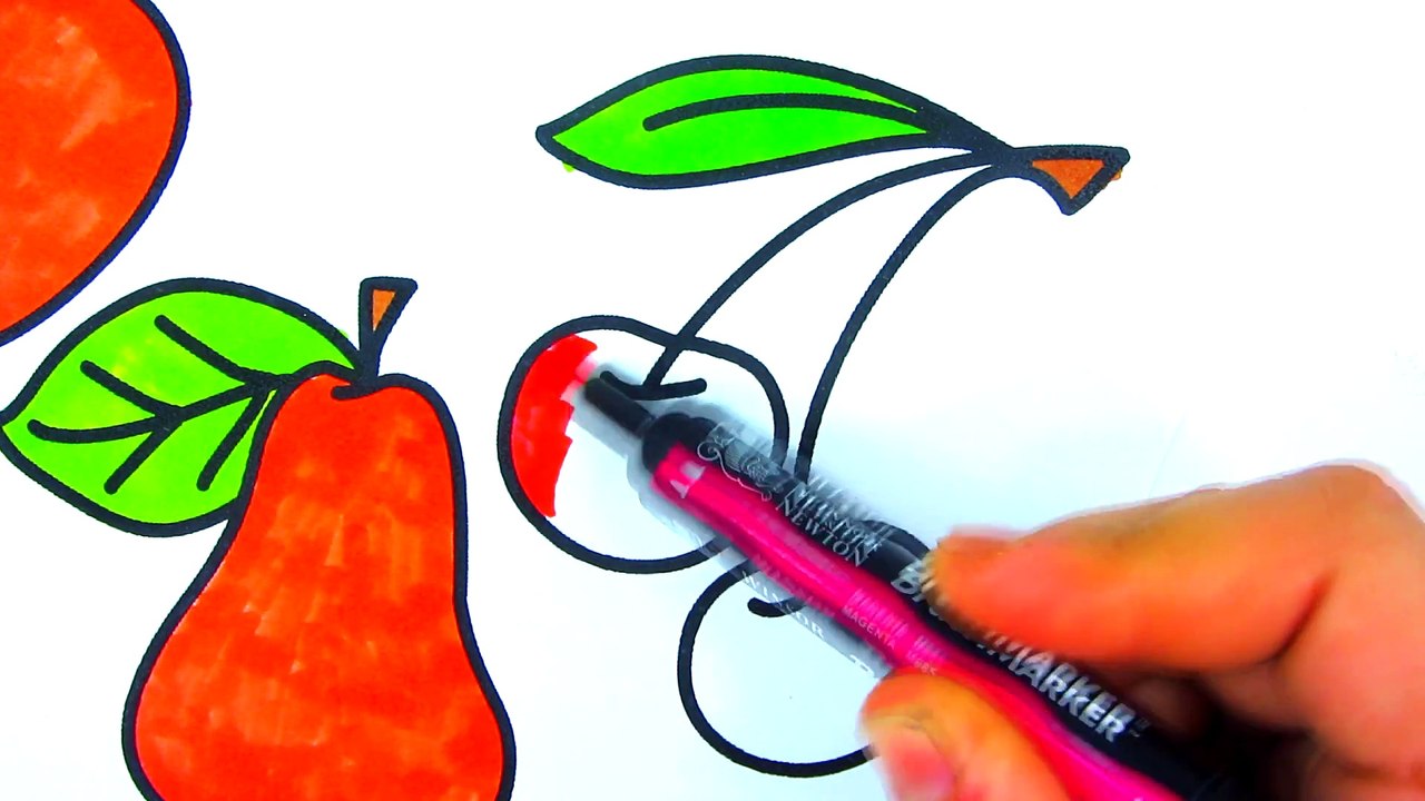How to draw a rainbow, sun, fruit - Artistic markers - for children