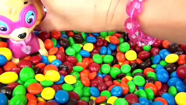 Skye M&Ms Candies Bath Tub Toy Hunt with Paw Patrol Mashems, Ariel, Littlest Pet Shop /