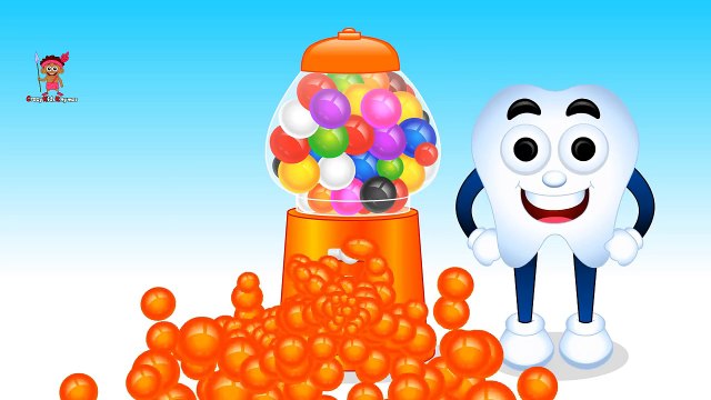 Colors for Children to Learn with Teeth Gumball Machine | Toothbrush Teeth | Kids Learning Videos