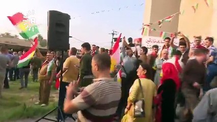 ئاڵایەکی گەورەی کوردستان لە خانەقین بۆ پشتگیریی سەربەخۆیی