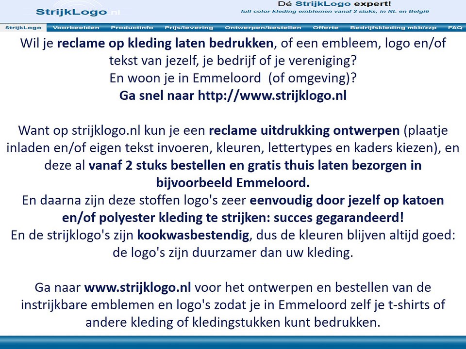 Reclame kleding bedrukken Emmeloord