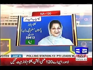 PMLN candidate Begum Kalsoom Nawaz Wins NA-120