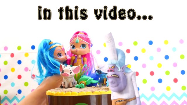 Shimmer & Shine Fidget Spinner Cake Toy Surprise Game! Trolls Poppy Branch Moana Smurfs Bergen Chef!