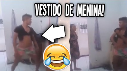 MAE PEGA FILHO VESTIDO DE MULHER E DEU TRETA !