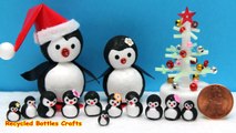 DIY Projects for Kids: How to Make a Mini Penguins Family - Recycled Bottles Crafts Ideas