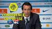 Conférence de presse Paris Saint-Germain - Olympique Lyonnais (2-0) : Unai EMERY (PARIS) - Bruno GENESIO (OL) / 2017-18