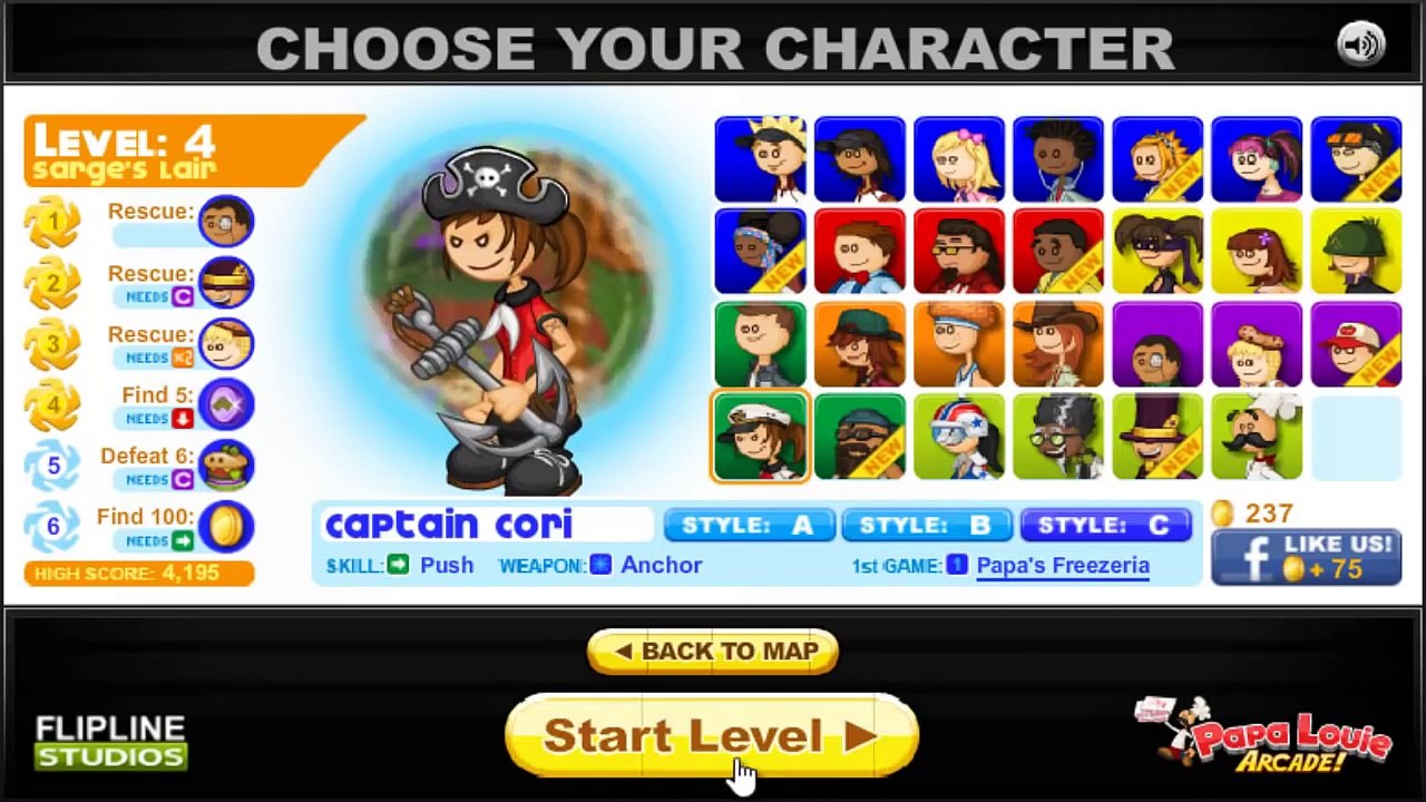 Papa Louie 2 Gameplay/Walkthrough, Captain Cori Collect 100 Coins! Level 3 [HD]
