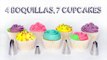 7 maneras de decorar cupcakes, con 4 boquillas