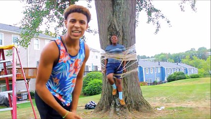 EXTREME TAPED TO TREE PRANK!!