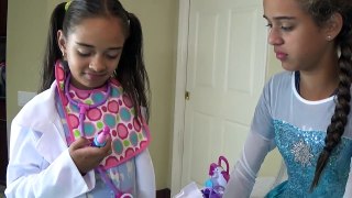 DOC MCSTUFFINS GIVES FROZEN ELSA SURGERY & Bad Baby Dr. TOYS TO SEE Family Funny Video