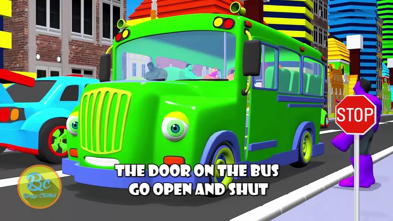 Hulk Wheels On The Bus | Nursery Rhymes | 3D Animation In HD From Binggo Channel