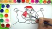 How To Draw Santa Claus Face! Step by Step Lesson cartoon easy beginners - with coloring p