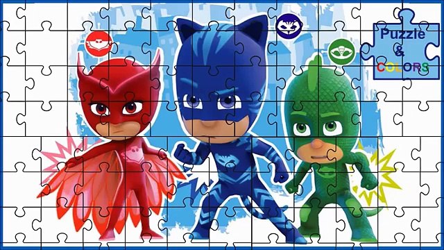 Learn Colors with PJ Masks Puzzle Game Catboy Owlette Gekko Learn Colors Song for Kids