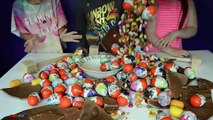 BASHING 3 Giant Chocolate Kinder Surprise Eggs Monster High Peppa Pig MLP Toy Opening