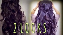 ★EASY PROM HALF-UP UPDO |HOW TO WATERFALL ROPE BRAID HAIRSTYLES FOR MEDIUM LONG HAIR TUTORIAL