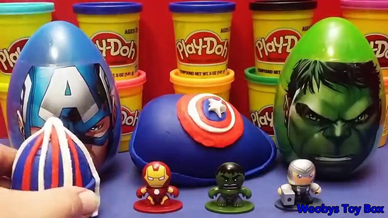 GIANT Captain America Play Doh Surprise Egg Civil War Winter Soldier Marvel Opening