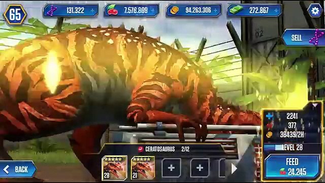 Ceratosaur lvl 40 vs Indominus Rex lvl 40