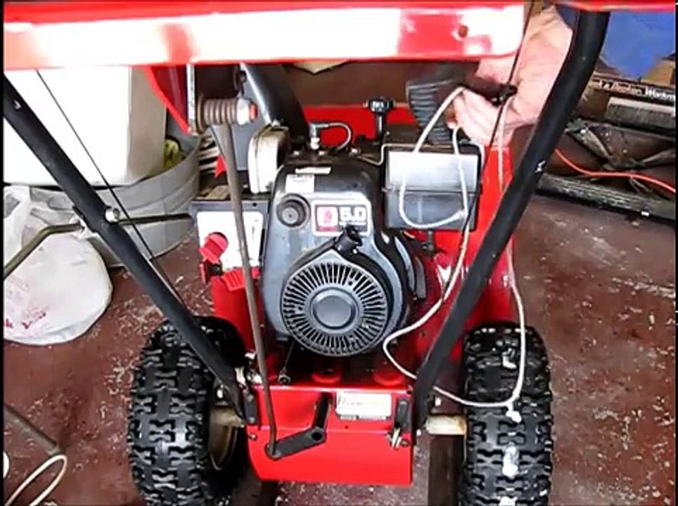 A slick and quick way to fix a broken pull start cord on an MTD snow