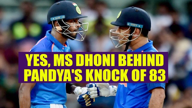 India vs Australia 1st ODI : MS Dhoni helps Pandya during his knock | Oneindia News