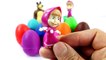 Play Doh 8 Masha Dolls Surprise Eggs 2016 Peppa Pig Minions My Little Pony Tsum Surprise Toys Video