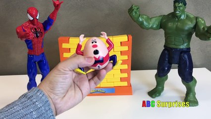 Humpty Dumpty Wall Game for Kids! Family Fun Game Night Spiderman Hulk Marvel Toy Egg ABC Surprises