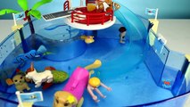 Sea Animals Toys and Swimming Puppies in the Playmobil Pool Slide - Learn Sea Animal Names For Kids