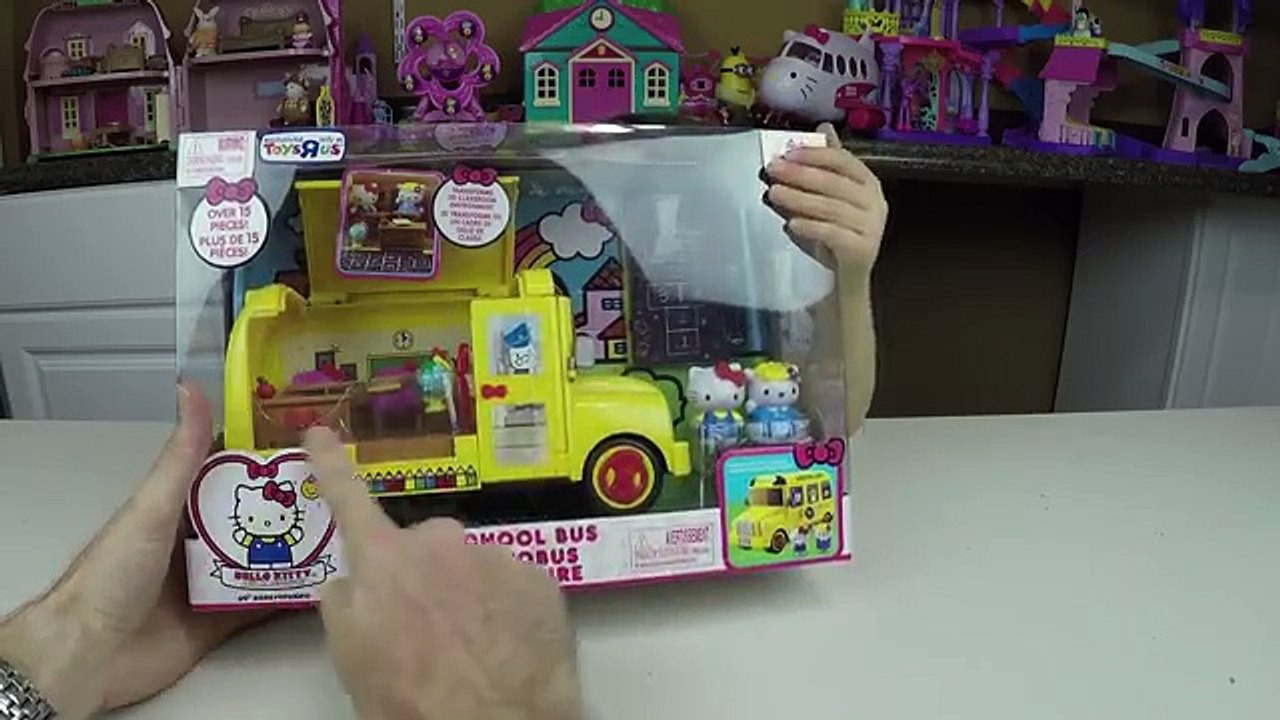 CUTE HELLO KITTY SCHOOL BUS FIFI HK Figures Surprise Toy Kid-Friendly Kids HelloKitty Toys Opening