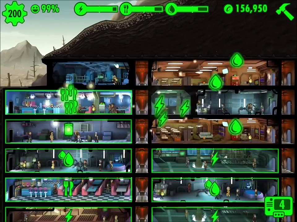 Fallout Shelter - 200 Dwellers - MAX Exploration Team