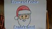 How To Draw Santa Claus Face! Step by Step Lesson cartoon easy beginners - with coloring page