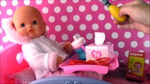 Nenuco Runny Nose Baby Doll! Doll Hospital BED Runny Nose with real BOOGIES! Surprise TOYS!