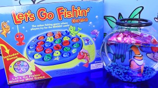 Lets Go Fishing Game! Family Game Night Fun Surprise Toys Challenge with Spidey & DisneyCarToys