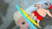 Anna and Elsa Beach Vacation! Ocean Swim Surfing Elf on the Shelf! IRL Frozen Beach Toys In Action