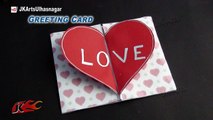 DIY Love Heart Greeting Card | How to make Valentines Day Greeting Card | JK Arts 817