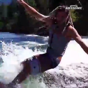 Skim boarder Hijacks Boat Wake
