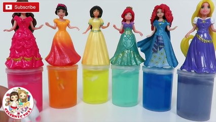 Rainbow UNICORN SLIME Sparkling Disney Princess Magiclip Colors Ariel Belle Jasmine Rapunzel