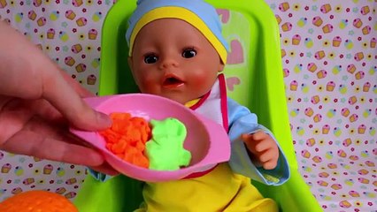 Бэби Борн Утро с Мишей пупсик спит кушает умывается писает видео с куклами игры для девочек