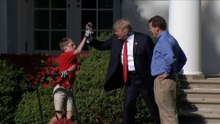 Frank, 11 ans, a tondu la pelouse de la Maison Blanche