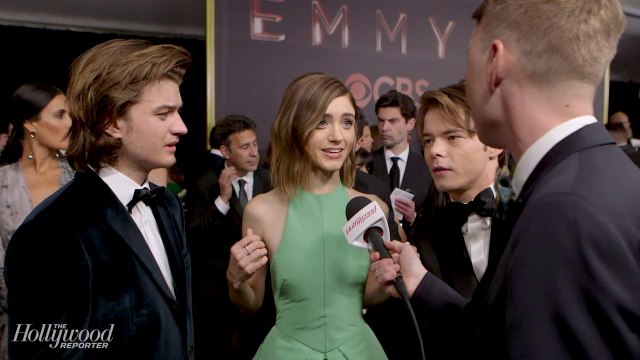 'Stranger Things' Stars Natalia Dyer, Joe Keery, Charlie Heaton on Celebrating the Show | Emmys 2017