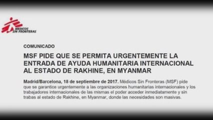 MSF pide ayuda urgente resolver necesidades "masivas" de rohinyás en Birmania