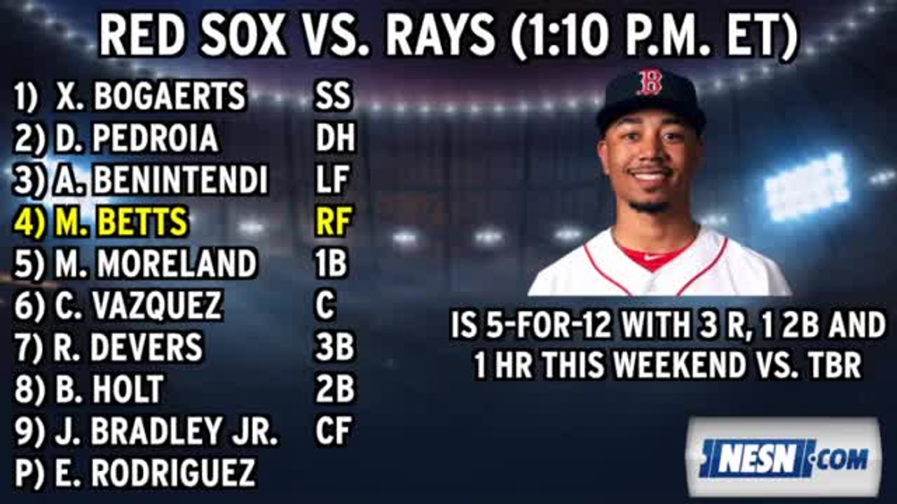 Red Sox Lineup: Mookie Betts Is Torching The Rays
