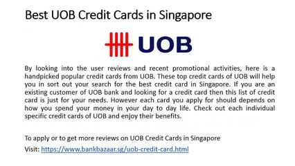How to Find Best UOB Credit Cards in Singapore