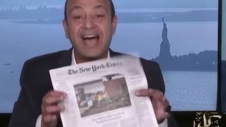 عمرو اديب يسخر من نيويورك تايمز ويدافع عن المحلل السياسي بائع الساندوتشات بالقنوات المصرية