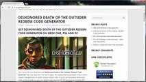 Get Dishonored Death of the Outsider Game Redeem Code Free - Xbox One, PS4 and PC