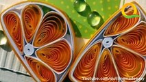 Art & Craft How to make Beautiful Orange Fruit Cut Design using Paper Art Quilling -Paper Quilling
